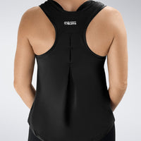 Vest Top in black on model - Aurora Collection activewear