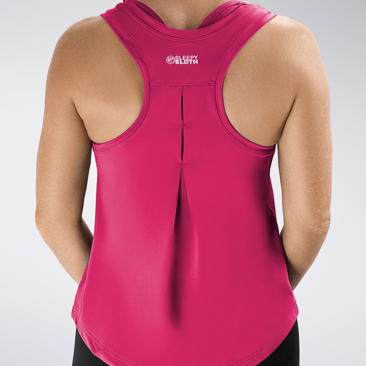 Vest Top in hot pink on model - Aurora Collection activewear