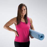 Vest Top in hot pink on model - Aurora Collection activewear