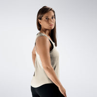 Vest Top in ivory cream on model - Aurora Collection activewear