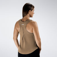 Vest Top in coffee brown on model - Aurora Collection activewear