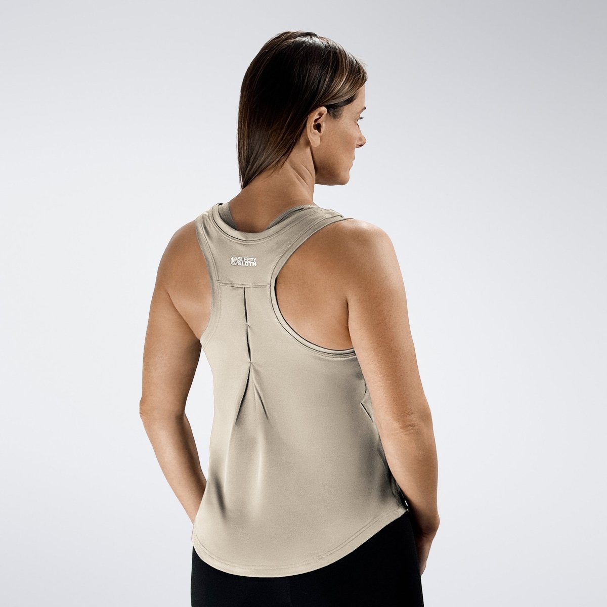 Vest Top in ivory cream on model - Aurora Collection activewear