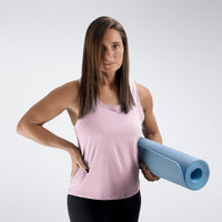 Vest Top in pink on model - Aurora Collection activewear