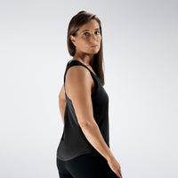 Vest Top in black on model - Aurora Collection activewear