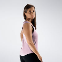 Vest Top in pink on model - Aurora Collection activewear