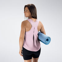 Vest Top in pink on model - Aurora Collection activewear