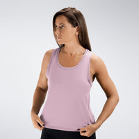 Vest Top in pink on model - Aurora Collection activewear