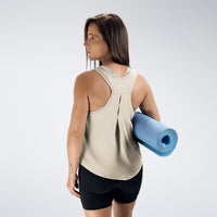 Vest Top in ivory cream on model - Aurora Collection activewear