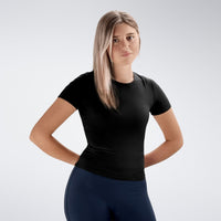 Compression Top in black on model - Terra Collection activewear