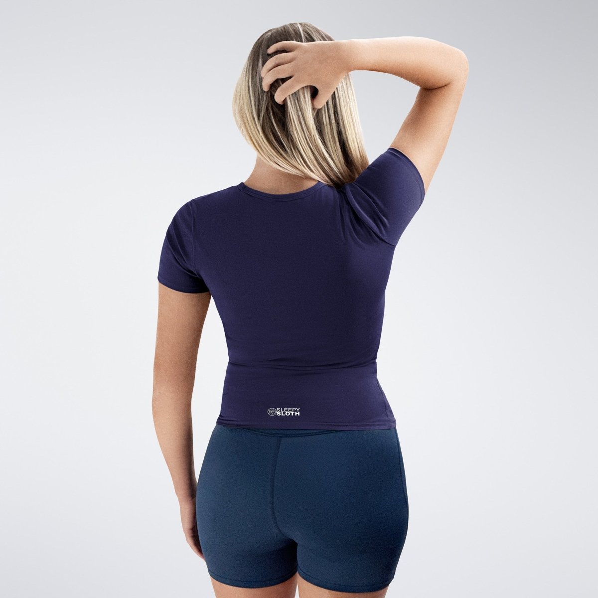 Compression Top in purple on model - Terra Collection activewear