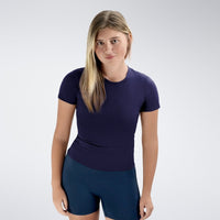 Compression Top in purple on model - Terra Collection activewear