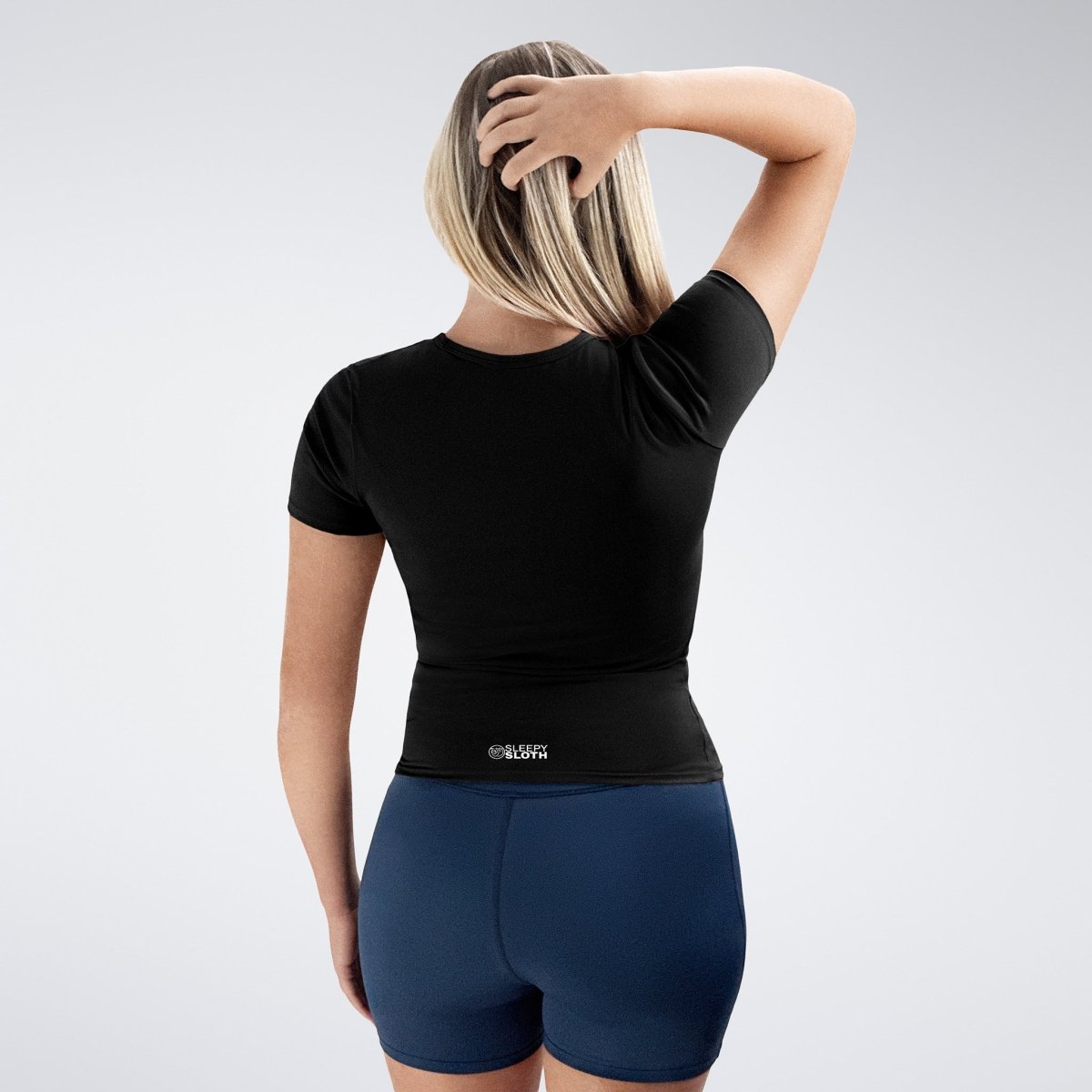 Compression Top in black on model - Terra Collection activewear