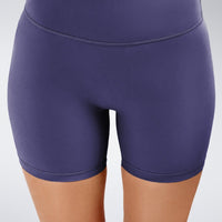 Flow State™ Sustainable Yoga / Pilates Shorts in Purple — product view