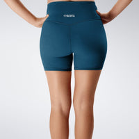 Flow State™ Sustainable Yoga / Pilates Shorts in Peacock Green — additional view