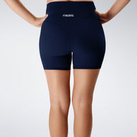 Flow State™ Sustainable Yoga / Pilates Shorts in Midnight Blue — additional view