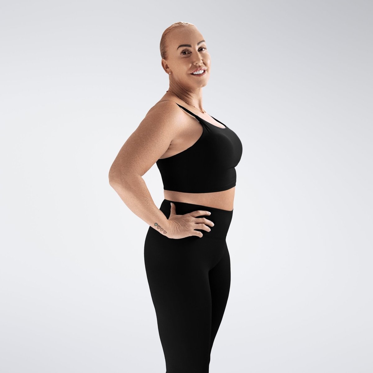Sports Bra in black on model - Flow State activewear