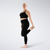 Leggings in black on model - Flow State activewear
