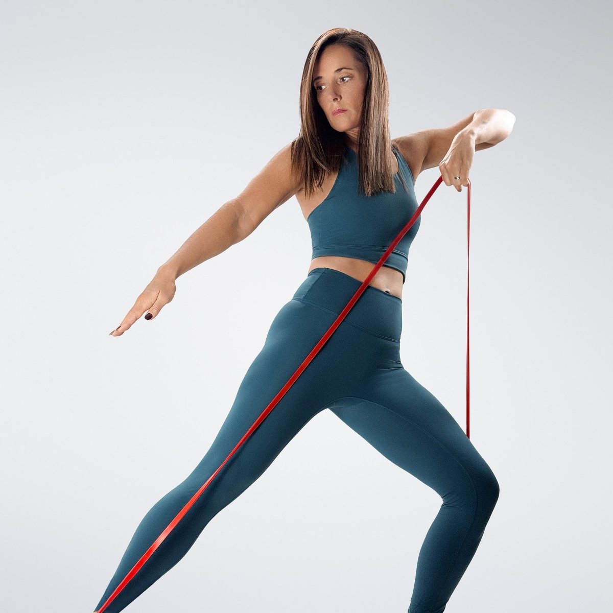 Flow State™ Yoga / Pilates Leggings in Peacock Green — product view