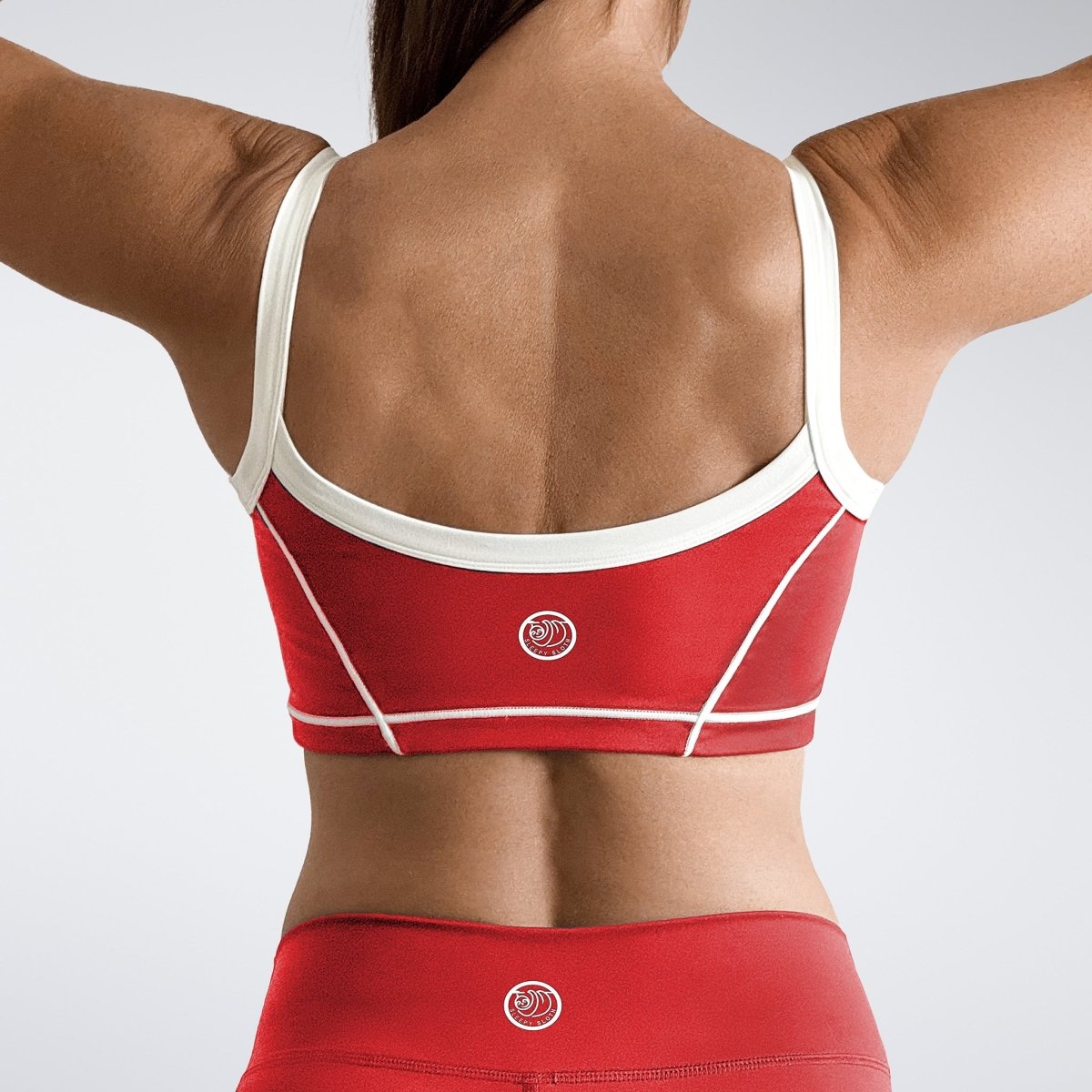Sports Bra in red on model - Form Collection activewear
