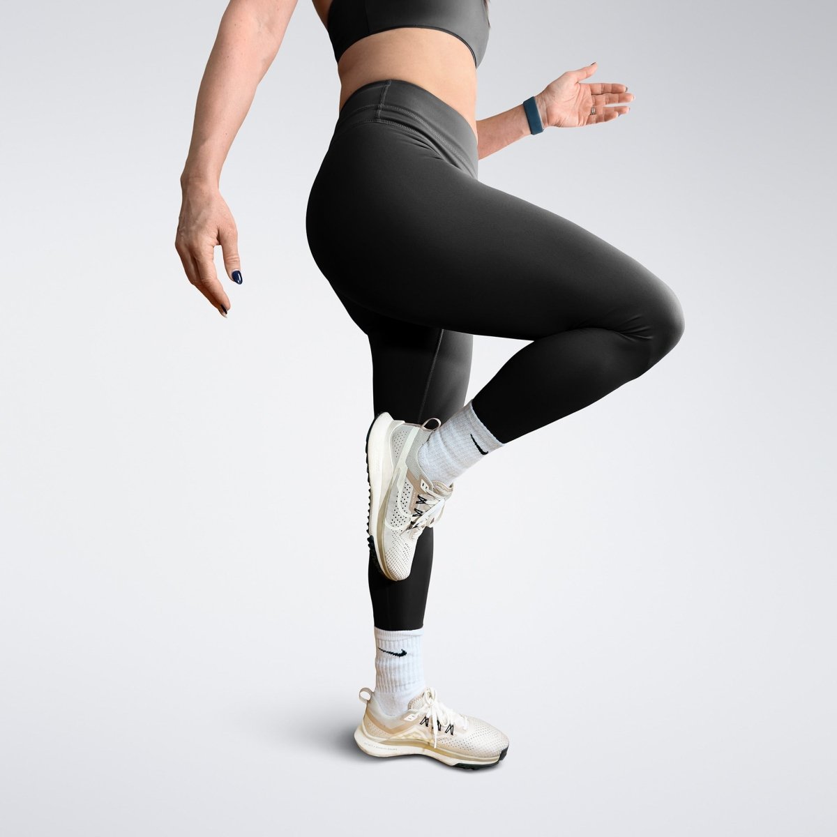 Leggings in black on model - Halo Collection activewear