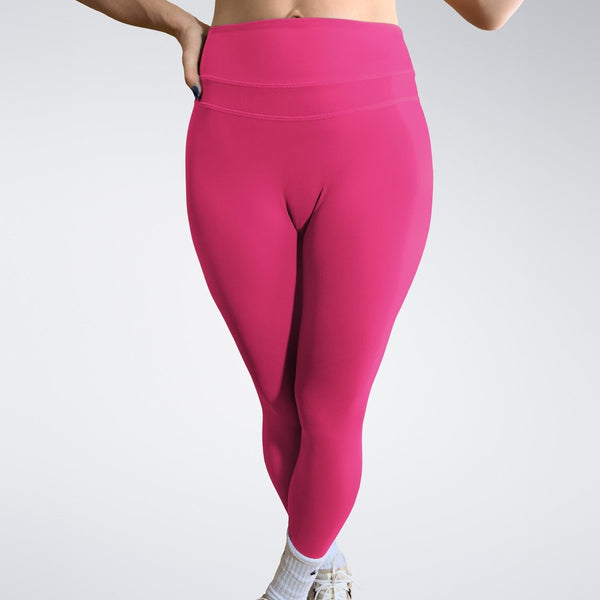 Leggings in hot pink on model - Halo Collection activewear