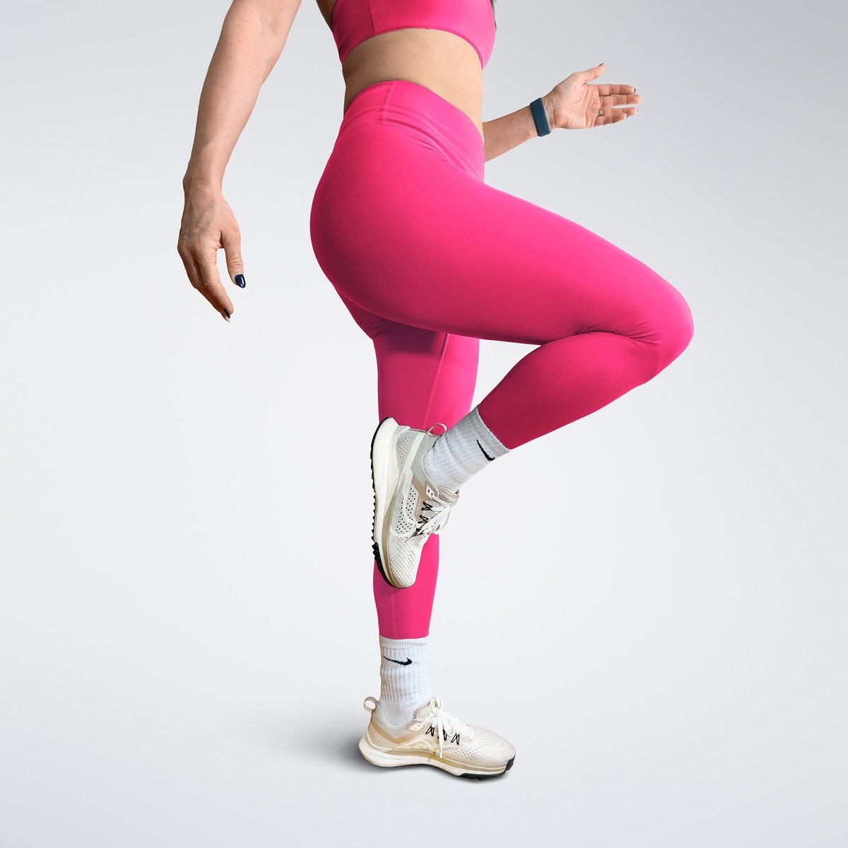 Leggings in hot pink on model - Halo Collection activewear