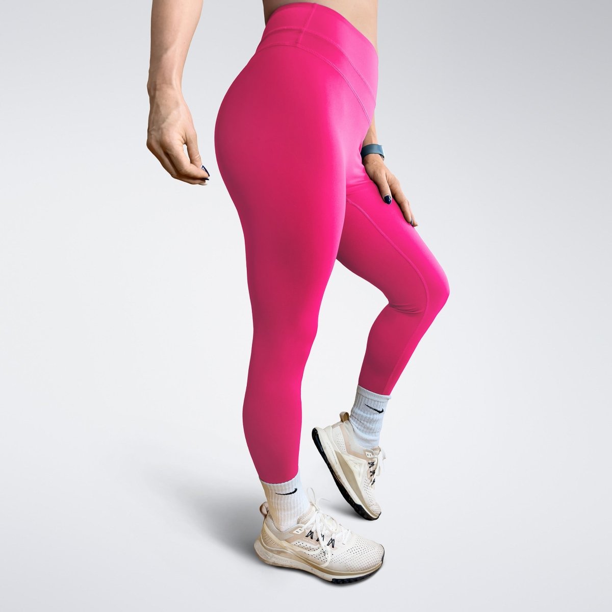 Leggings in hot pink on model - Halo Collection activewear