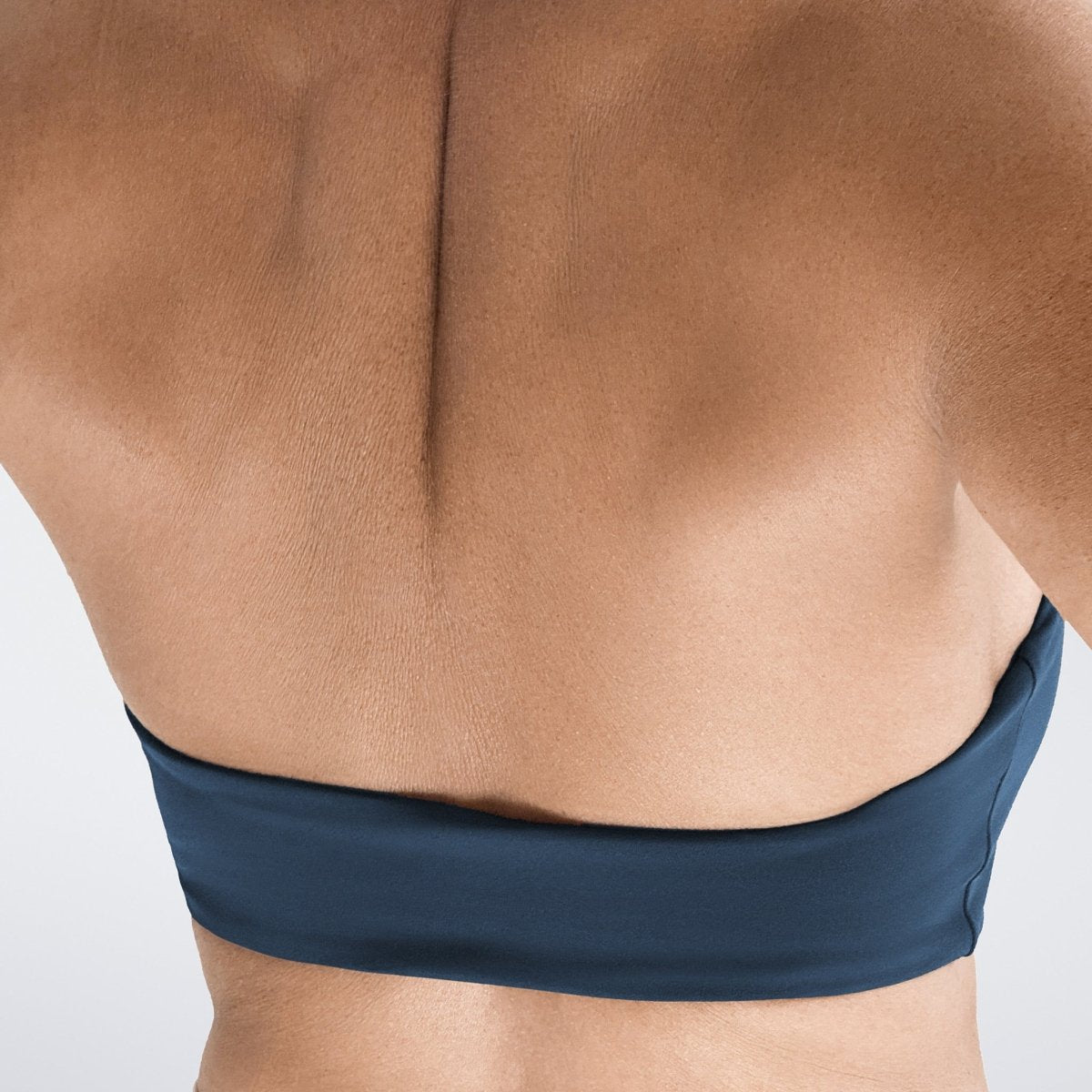 Halter Neck Sports Bra in navy on model - Halo Collection activewear