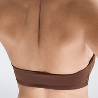 Halter Neck Sports Bra in chocolate brown on model - Halo Collection activewear
