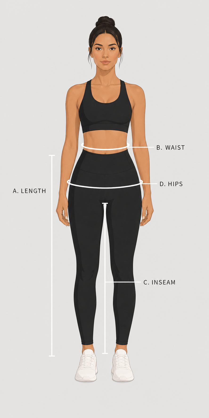 Yoga Leggings - Sustainable, High-Waisted & Squat-Proof | Cloud Fit™ Collection measurement guide