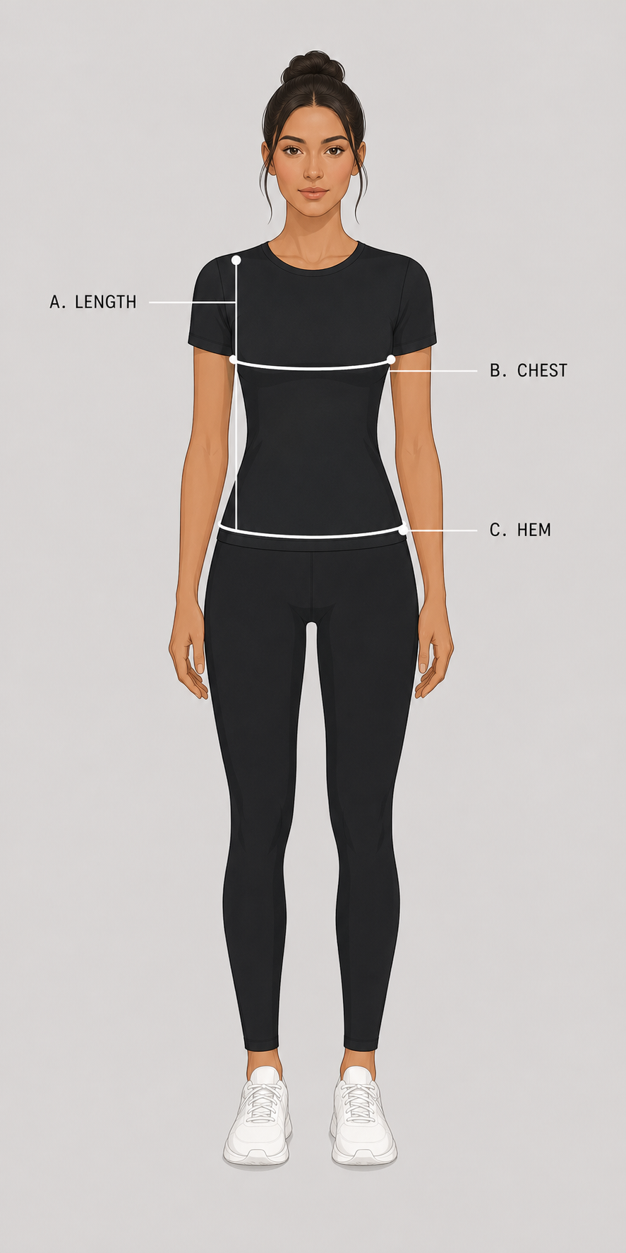 Women's Yoga / Pilates  Vest Top - Silky Soft & Relaxed Fit | Aurora Collection measurement guide