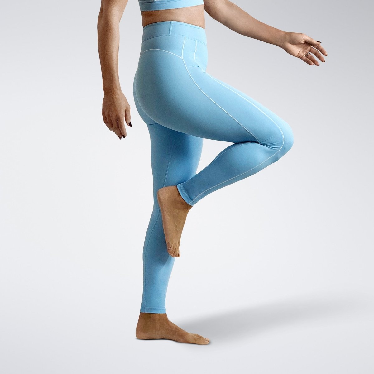 Power-Fit Sustainable Yoga & Pilates Leggings in Alaska Blue — additional view