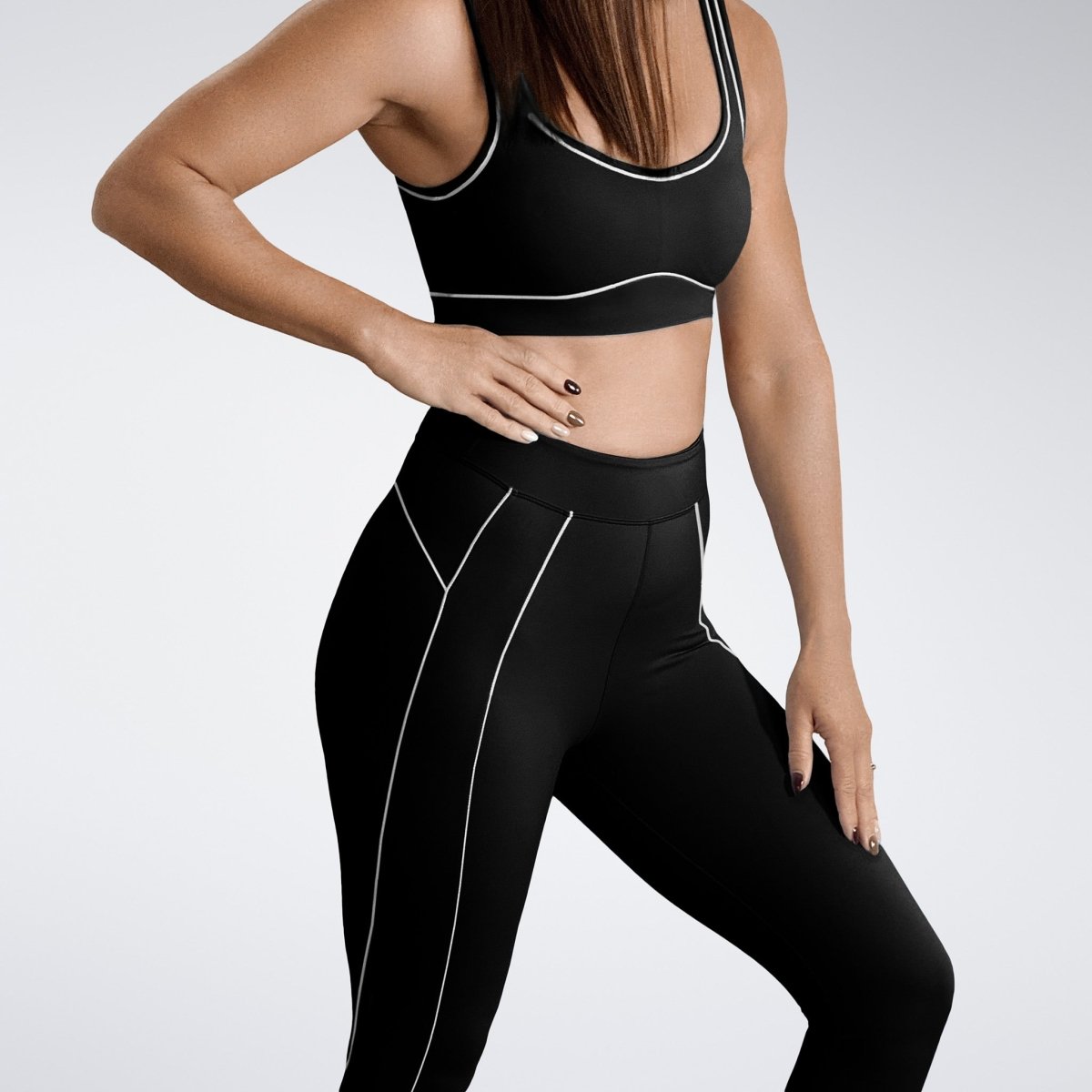 Leggings in black on model - Power-Fit Collection activewear