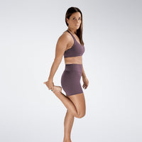 Reformer Yoga / Pilates Shorts in Plum — additional view