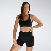 Reformer Yoga / Pilates Shorts in Black — product view