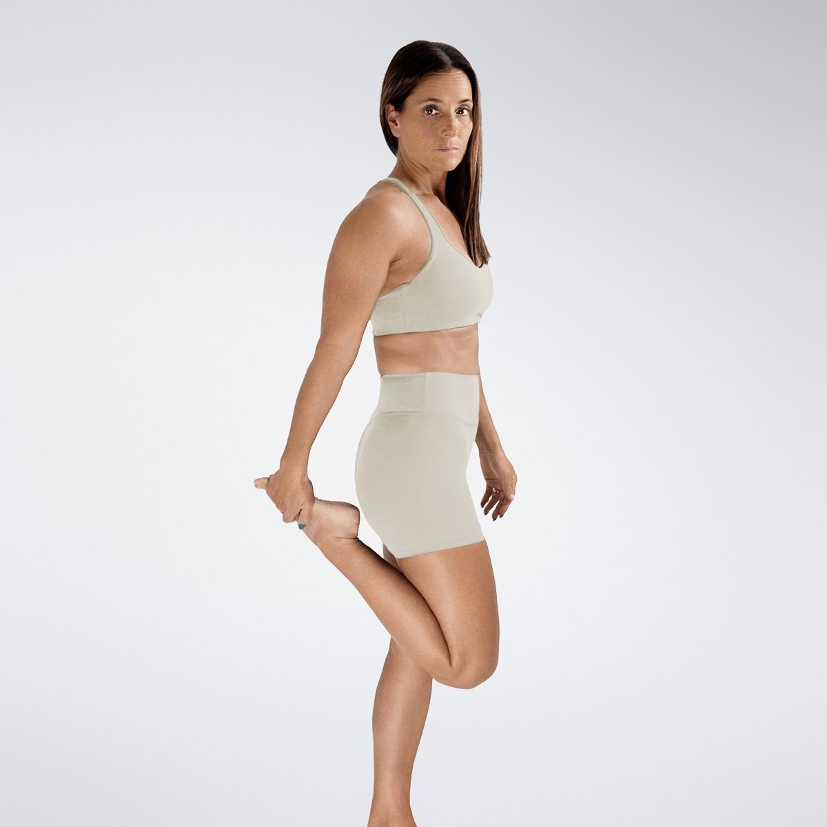 Reformer Yoga / Pilates Shorts in Ivory Cream — additional view