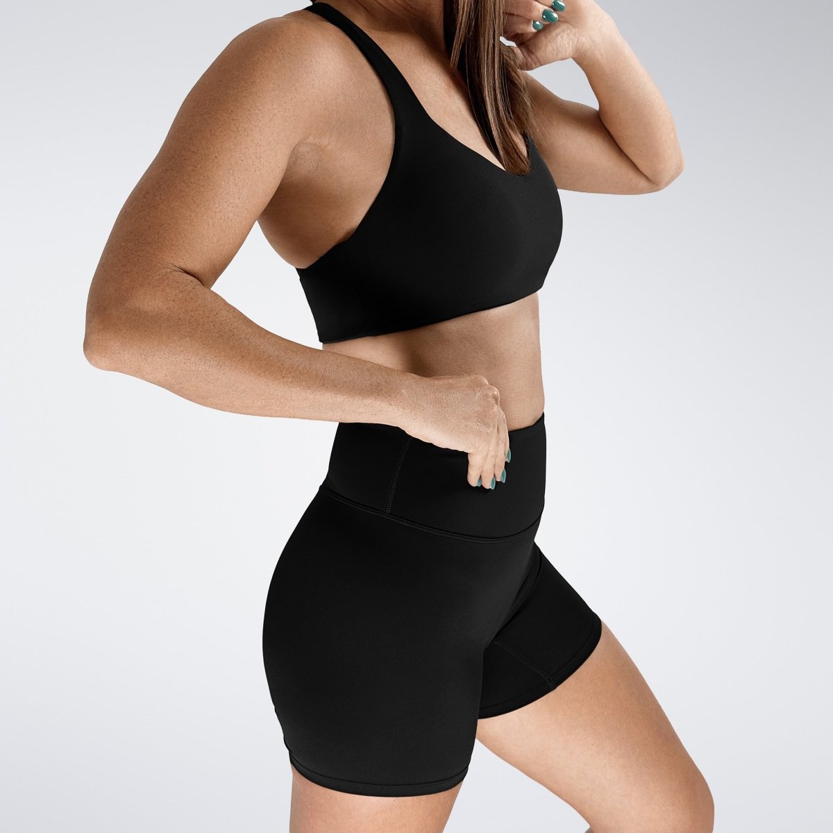 Reformer Yoga / Pilates Shorts in Black — additional view