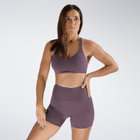 Reformer Yoga / Pilates Shorts in Plum — product view