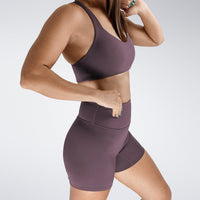 Reformer Yoga / Pilates Shorts in Plum — additional view