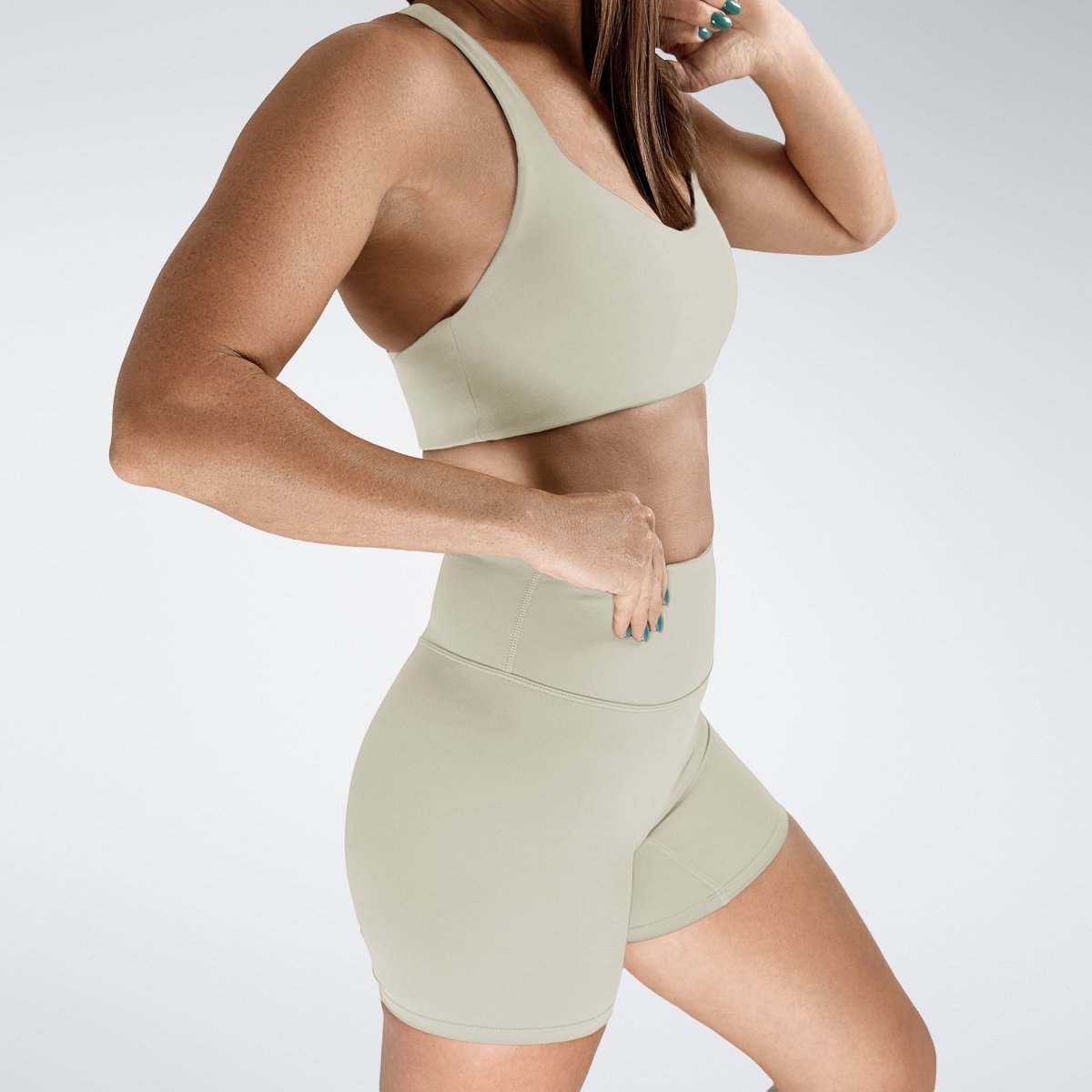 Reformer Yoga / Pilates Shorts in Ivory Cream — additional view