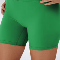 Shorts in forest green on model - Flow State Collection activewear