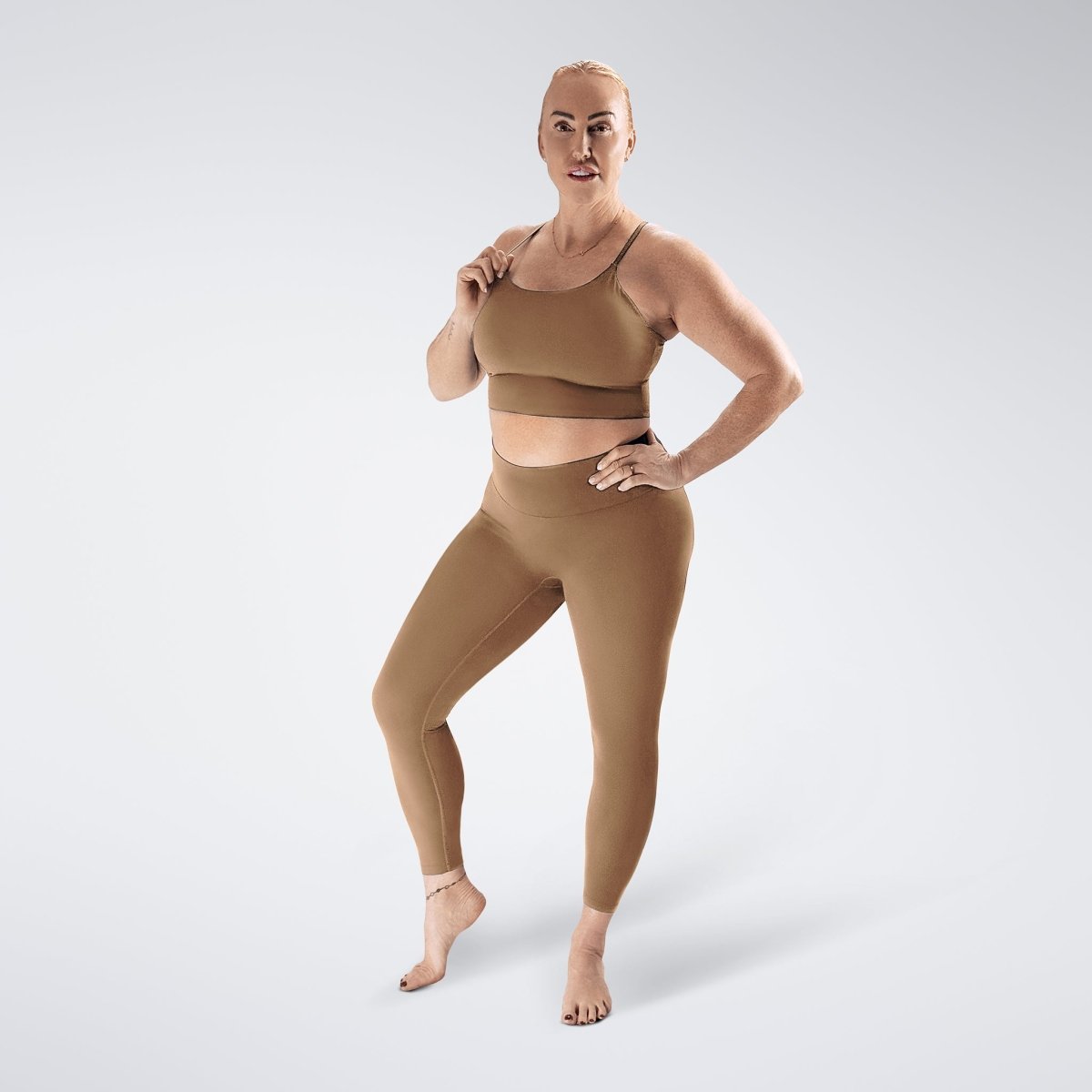 Flow State™ Yoga Top in Apricot Brown — product view