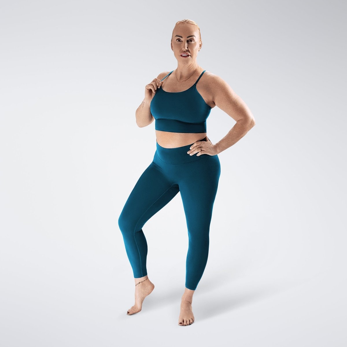 Flow State™ Yoga Top in Peacock Green — product view