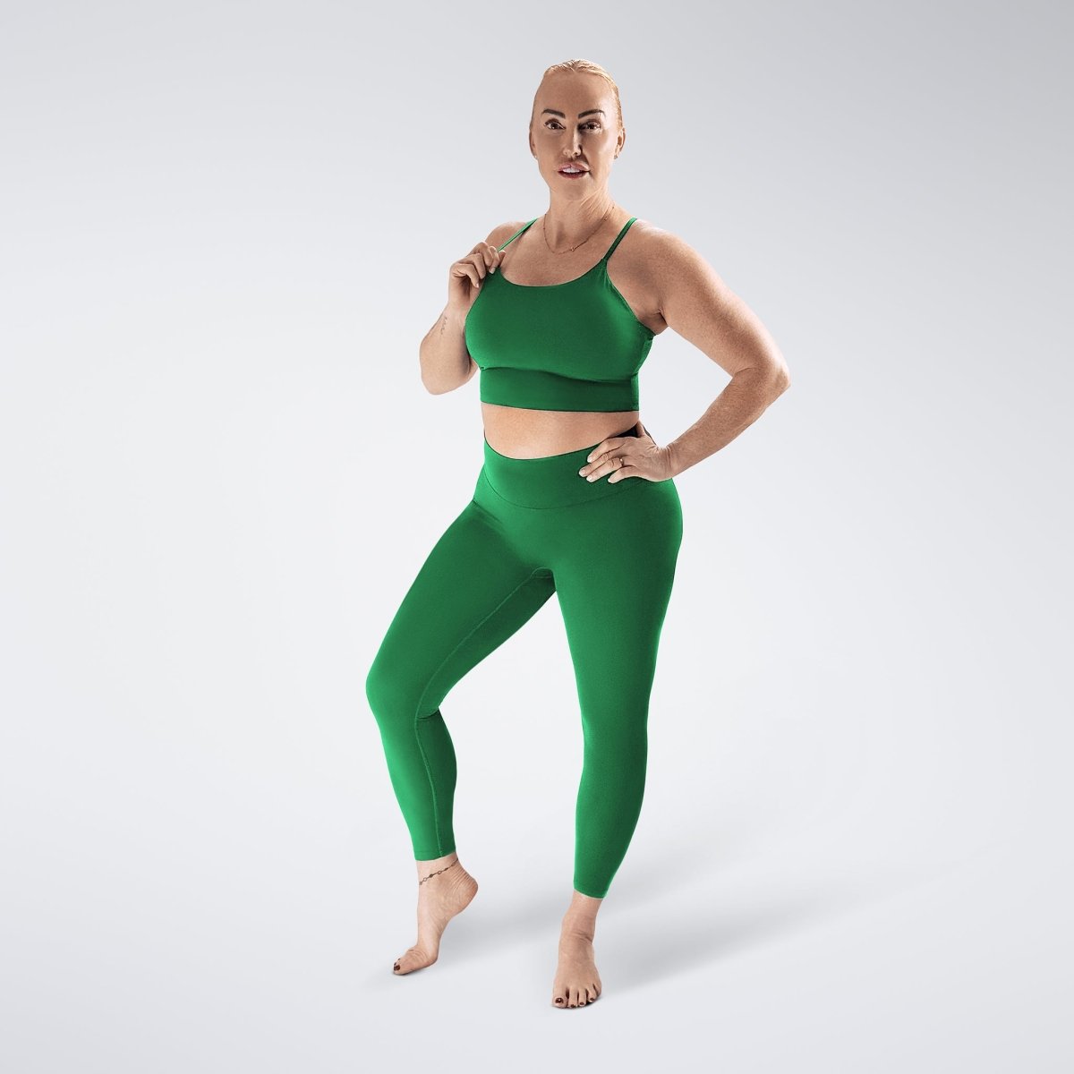 Flow State™ Yoga Top in Forest Green — product view