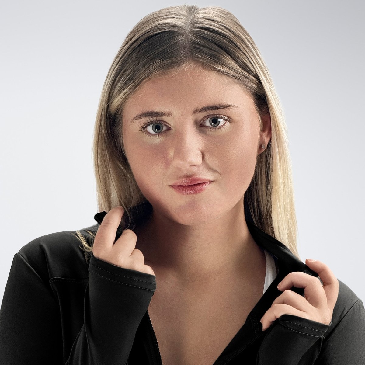 Yoga Jacket in black on model - Pulse Collection activewear