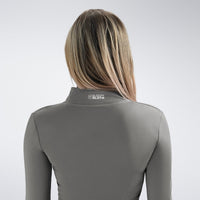 Yoga Jacket in deep grey on model - Pulse Collection activewear