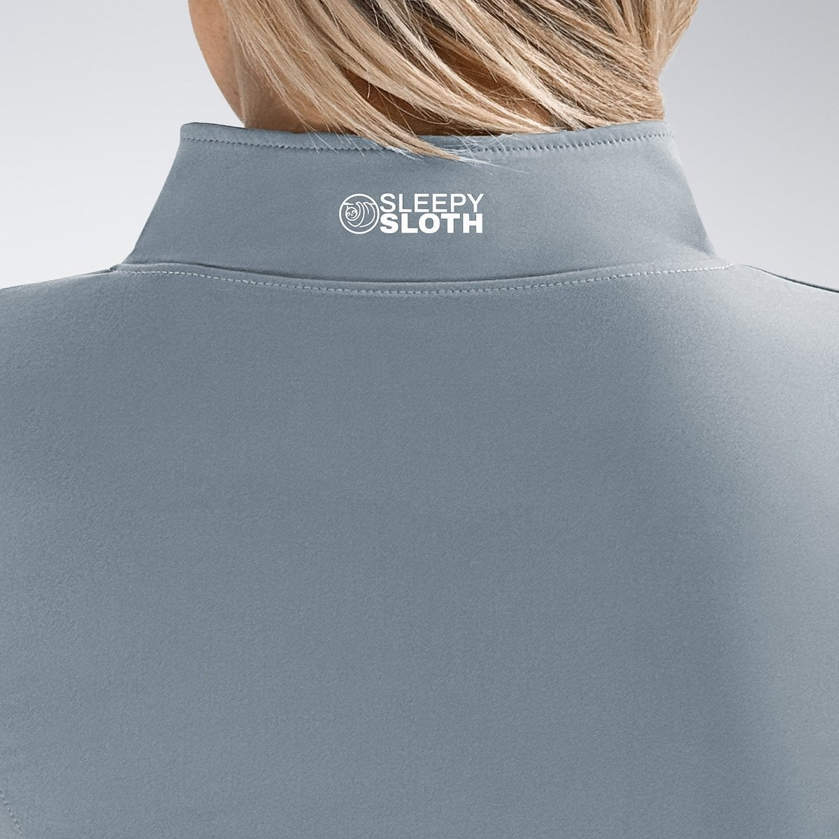 Yoga Jacket in light grey on model - Pulse Collection activewear
