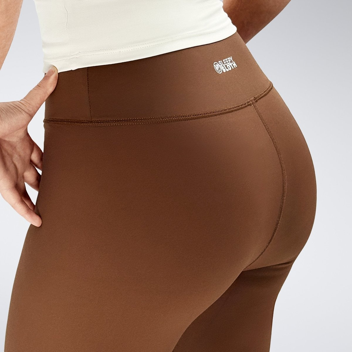 Yoga Pants in chestnut brown on model - Align Collection activewear