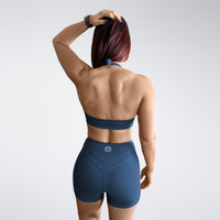 Shorts in navy on model - Halo Collection activewear