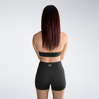 Shorts in black on model - Halo Collection activewear